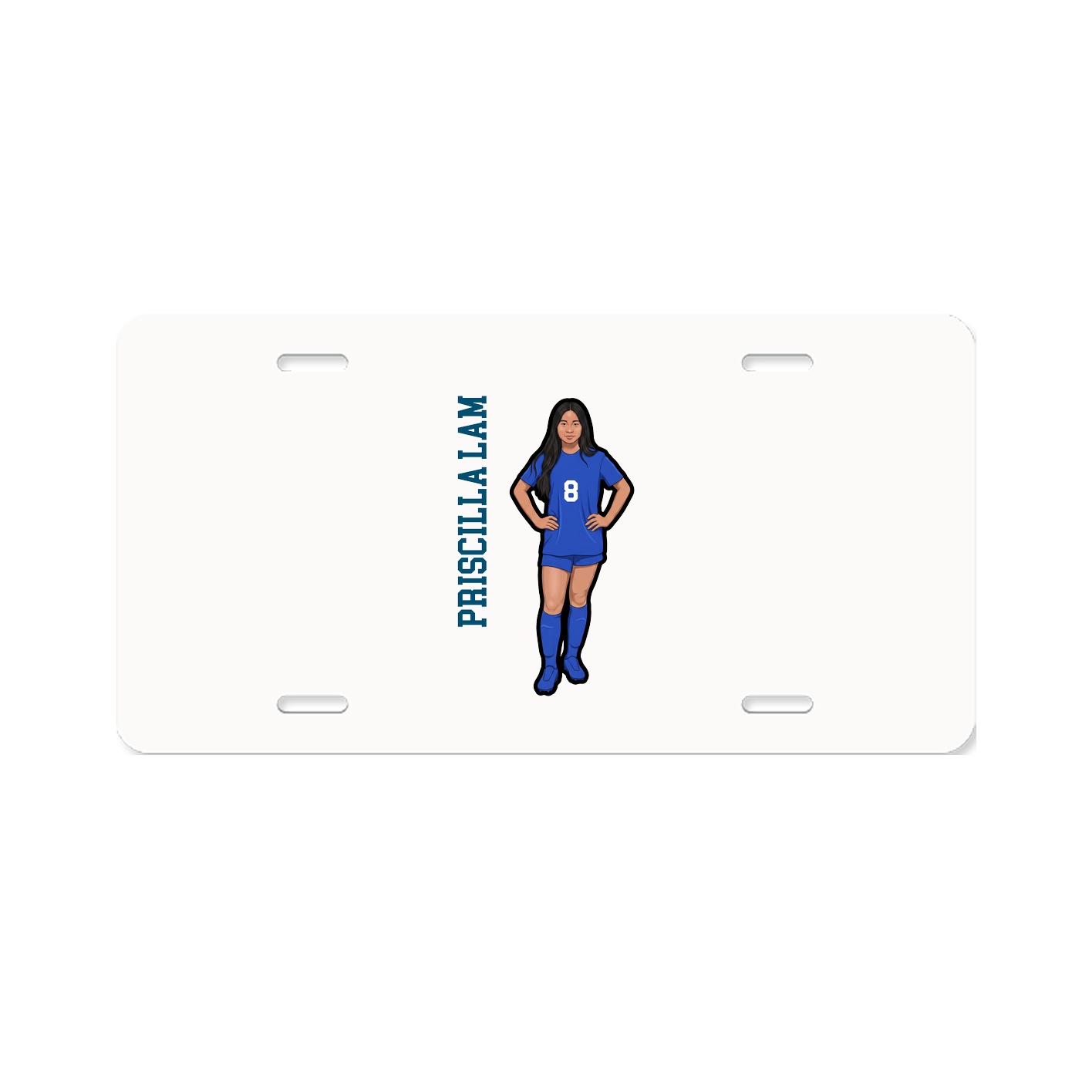 License Plate — Name Vertical in Classic