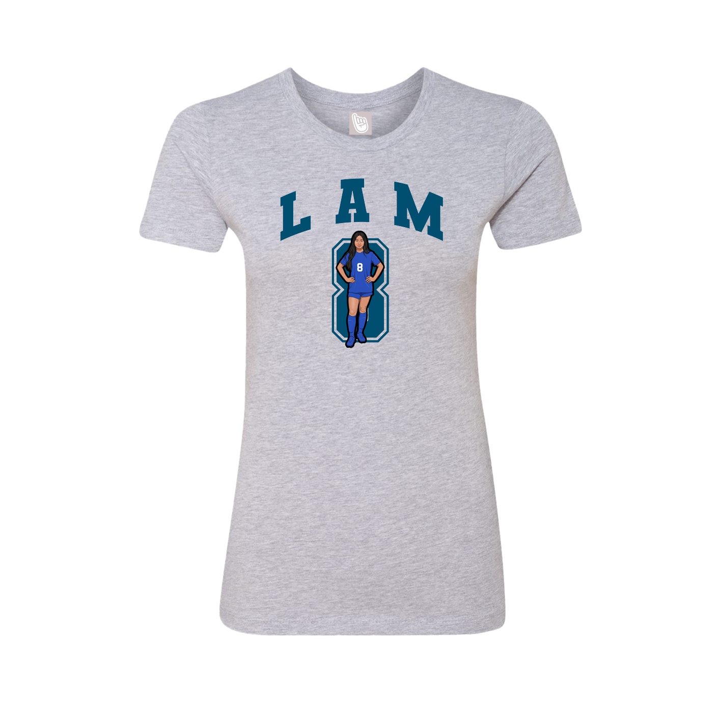 Fitted Women's Tee — Number in Grey