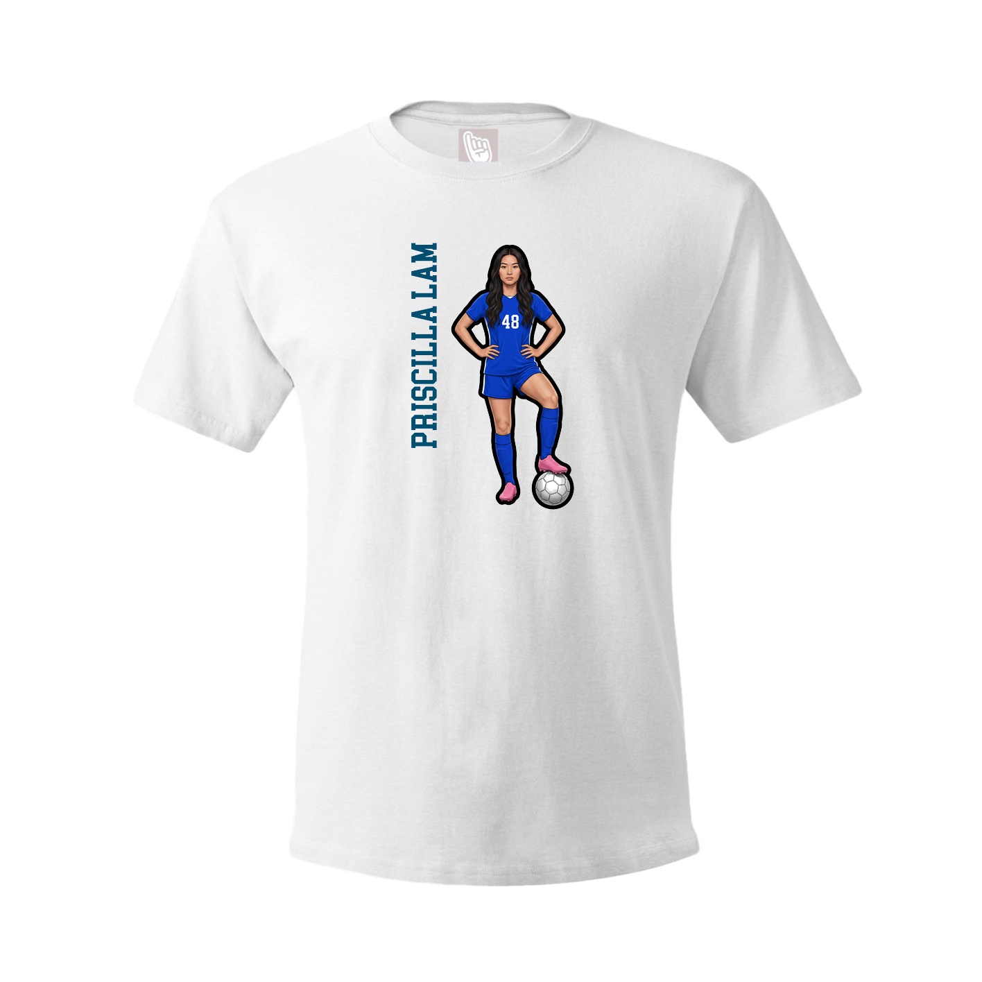 Tee — Name Vertical in White