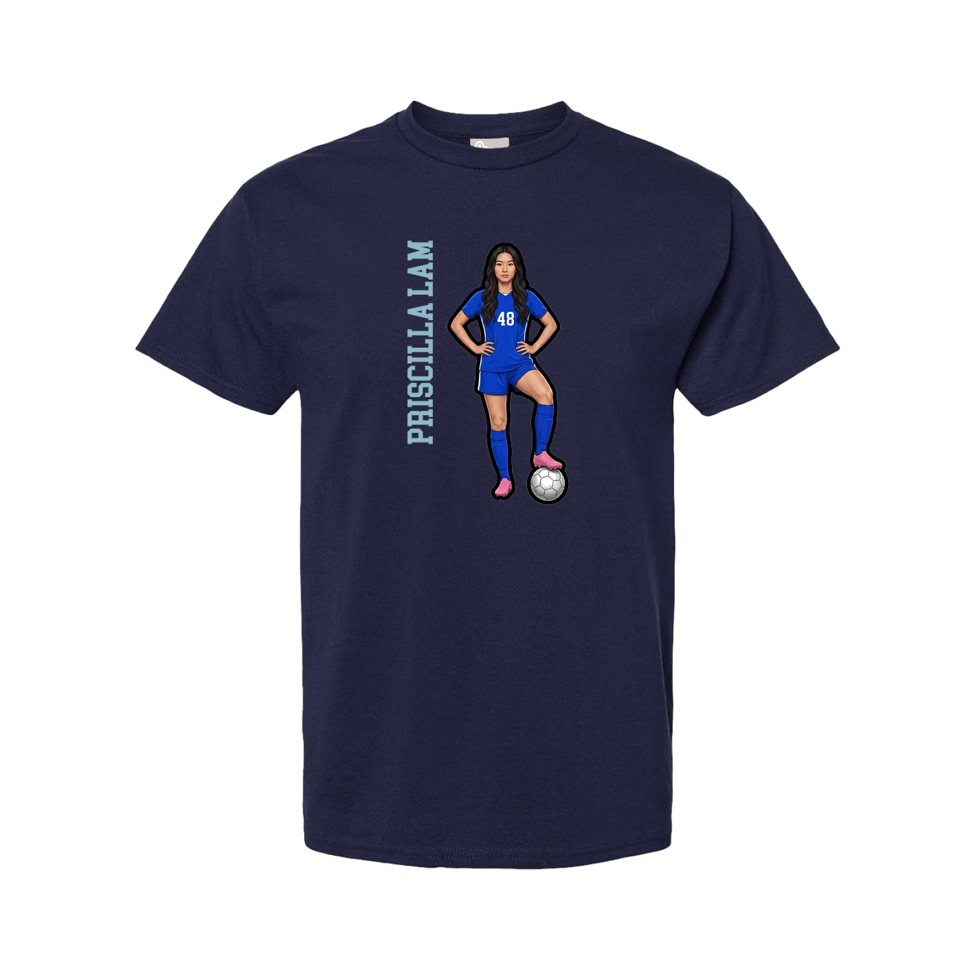 Youth Tee — Name Vertical in Navy