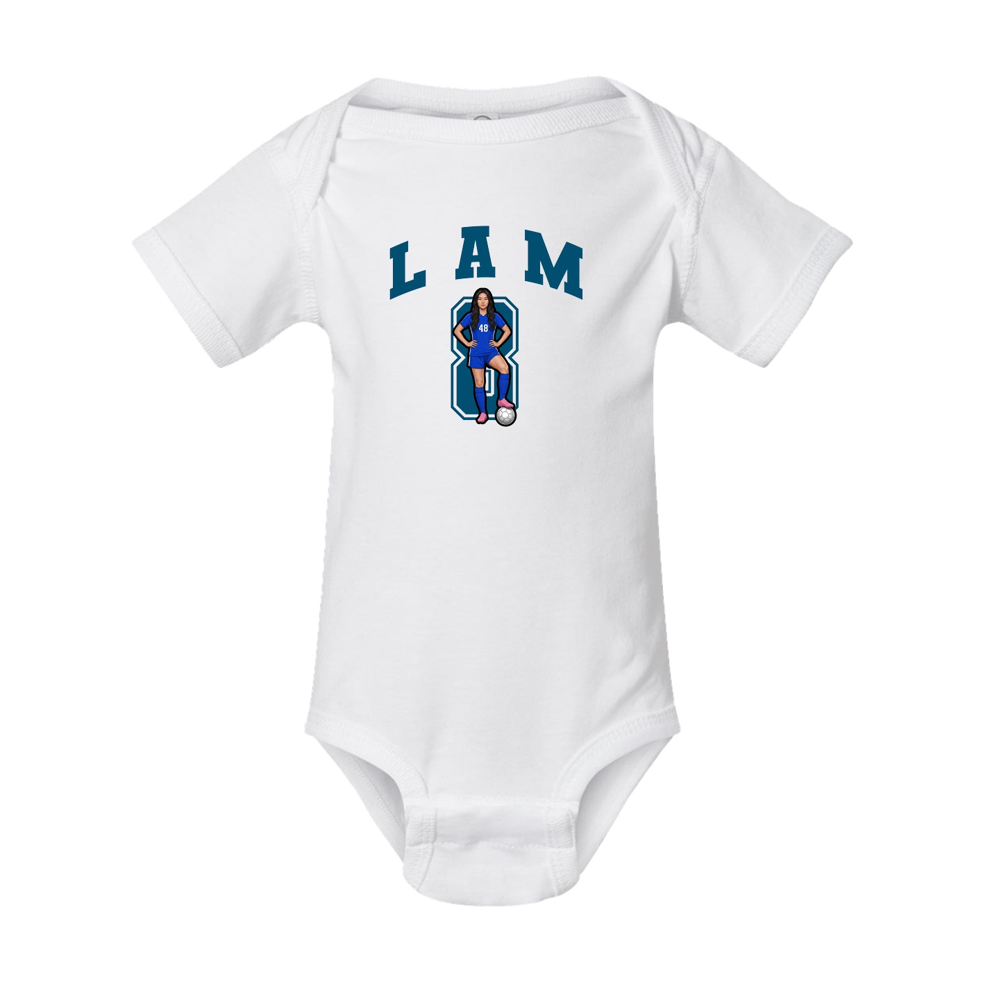 Baby Onesie — Number in White