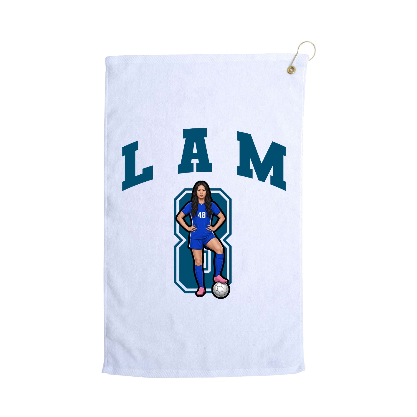Golf Towel — Number in White