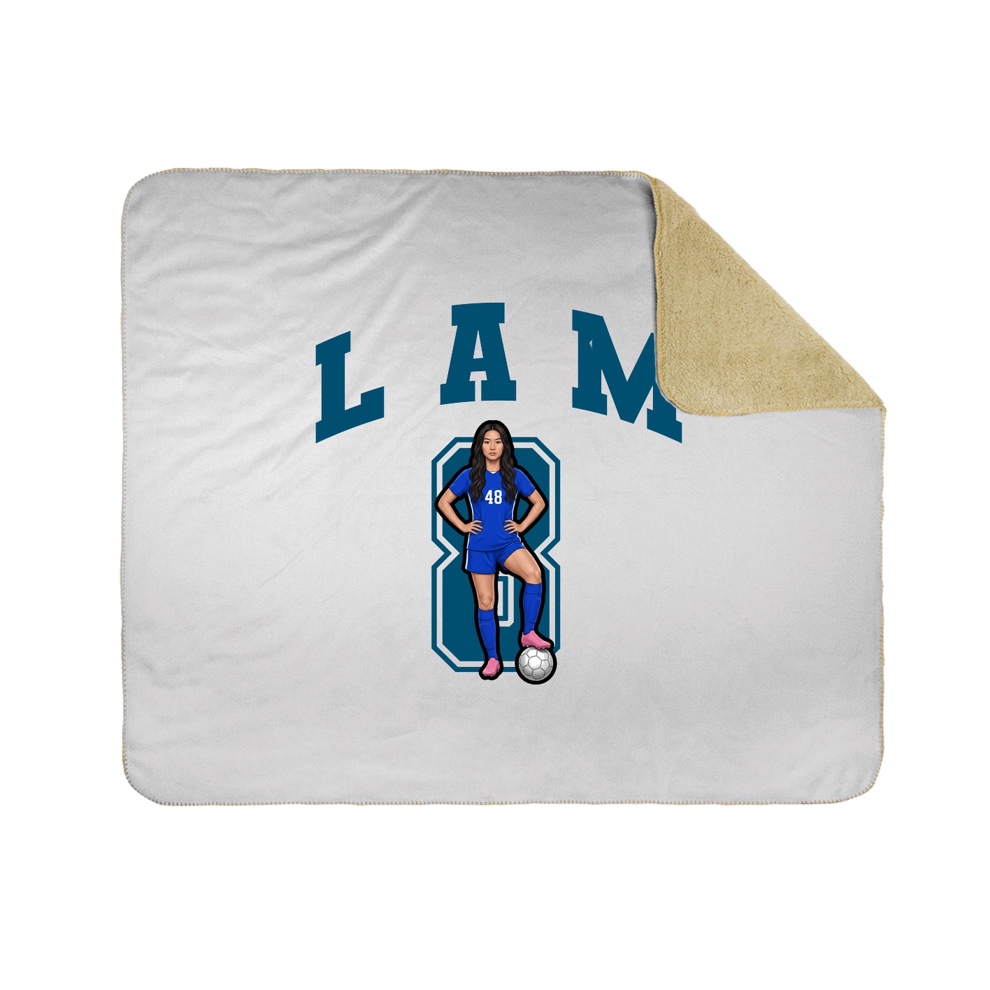Throw Blanket — Number in White