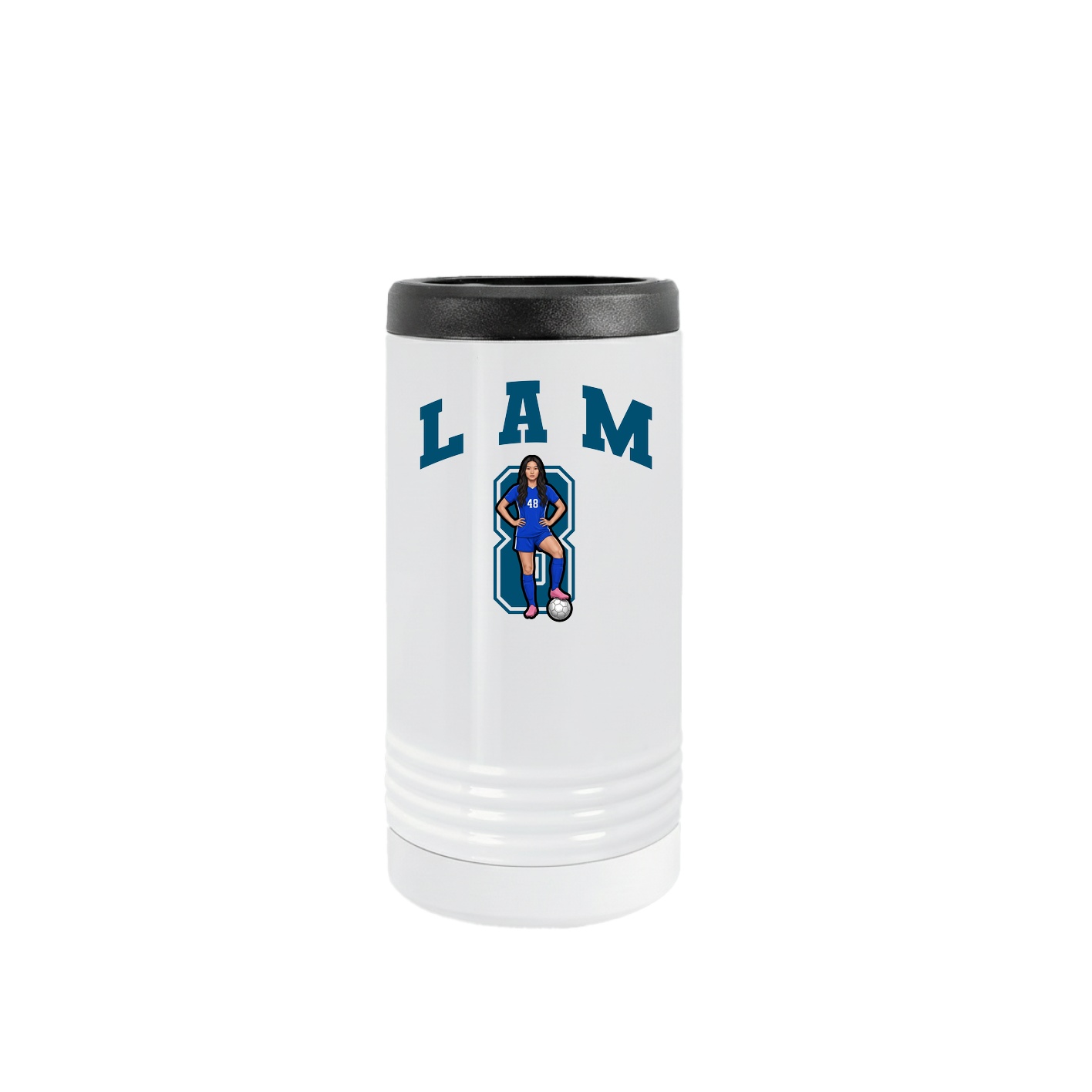 Slim Beverage Holder — Number in White