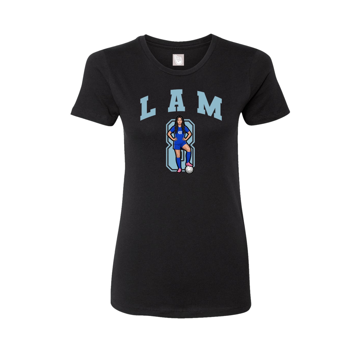 Fitted Women's Tee — Number in Black