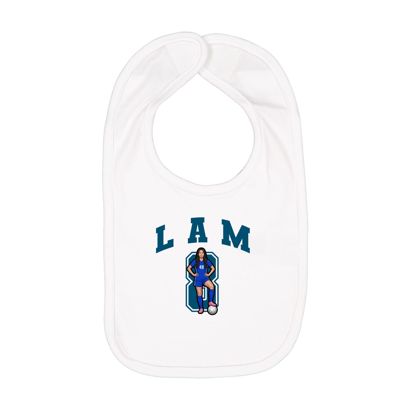 Infant Bib — Number in White
