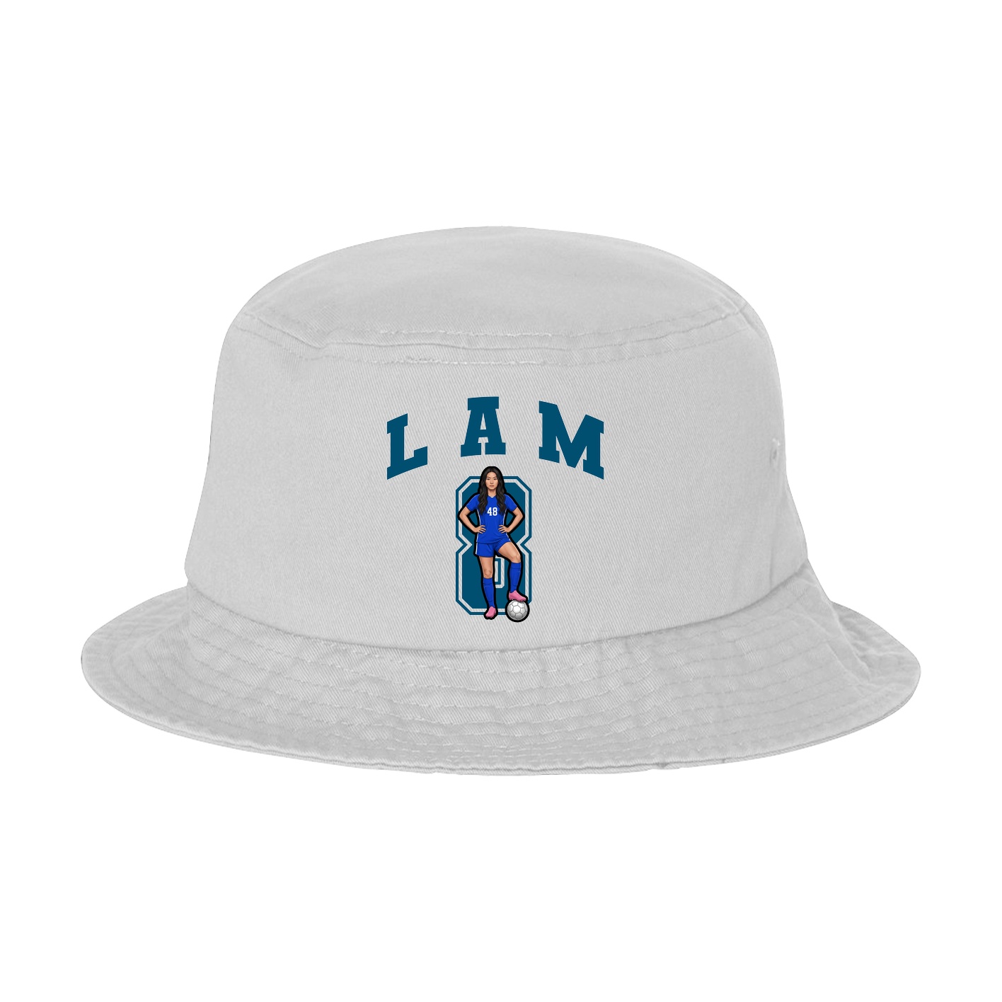 Bucket Cap — Number in White