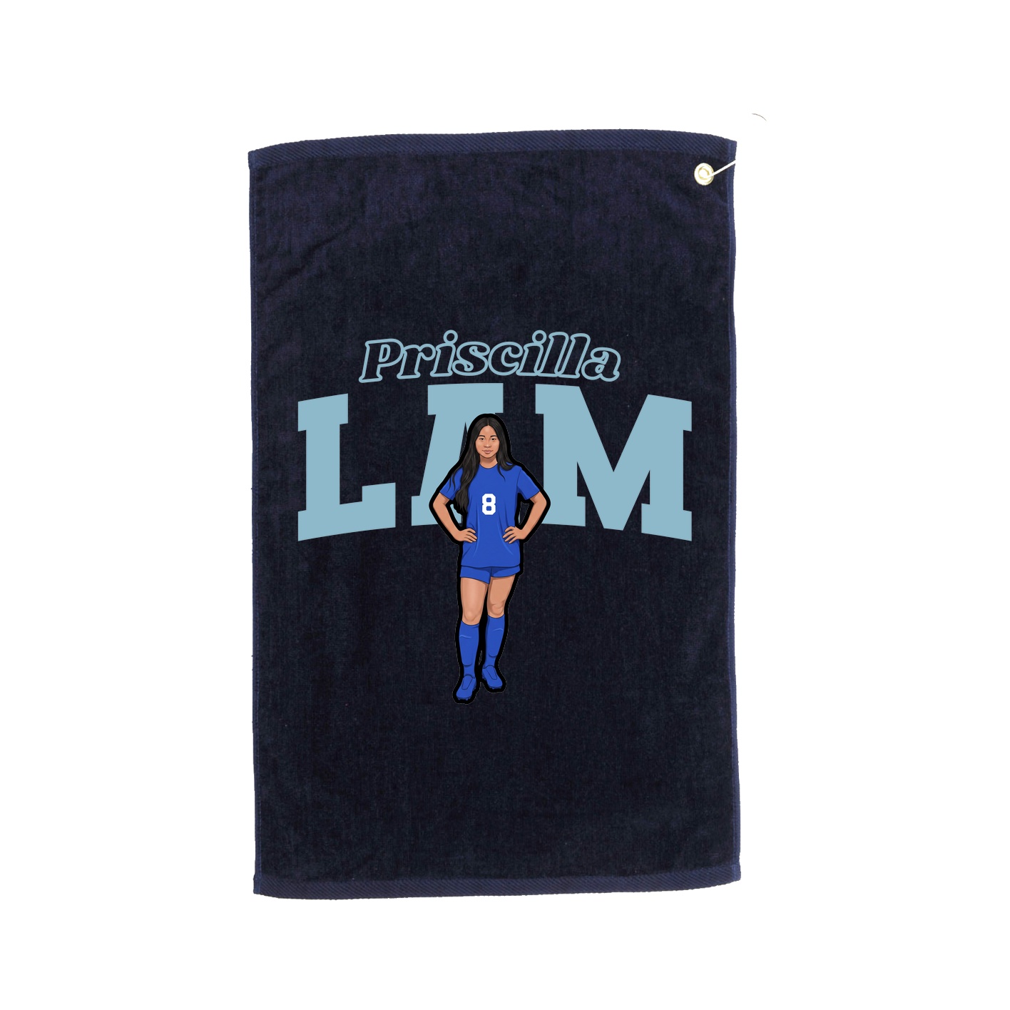 Golf Towel — Name Arch in Navy