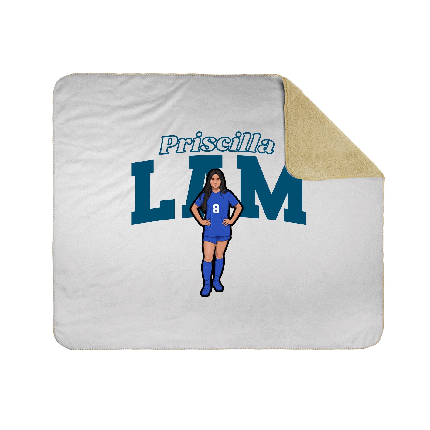 Throw Blanket — Name Arch in White