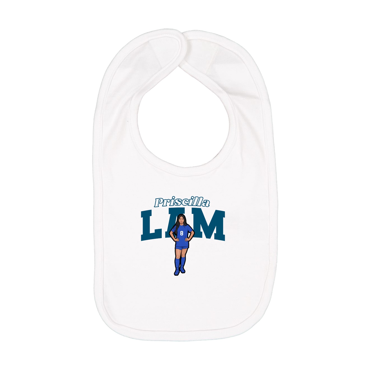 Infant Bib — Name Arch in White