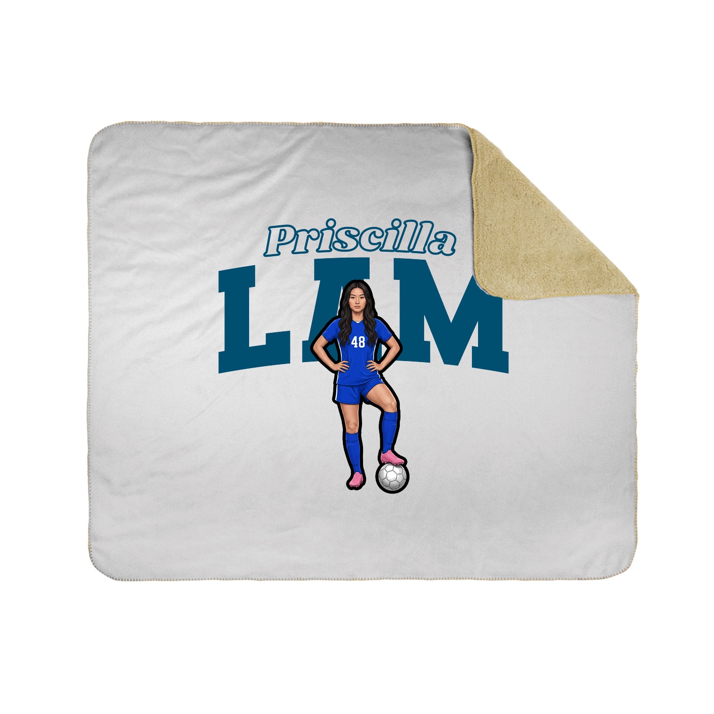 Throw Blanket — Name Arch in White