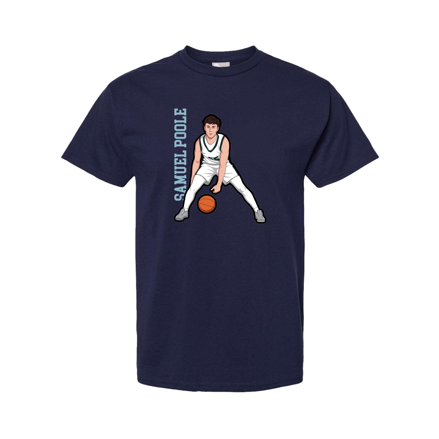 Youth Tee — Name Vertical in Navy
