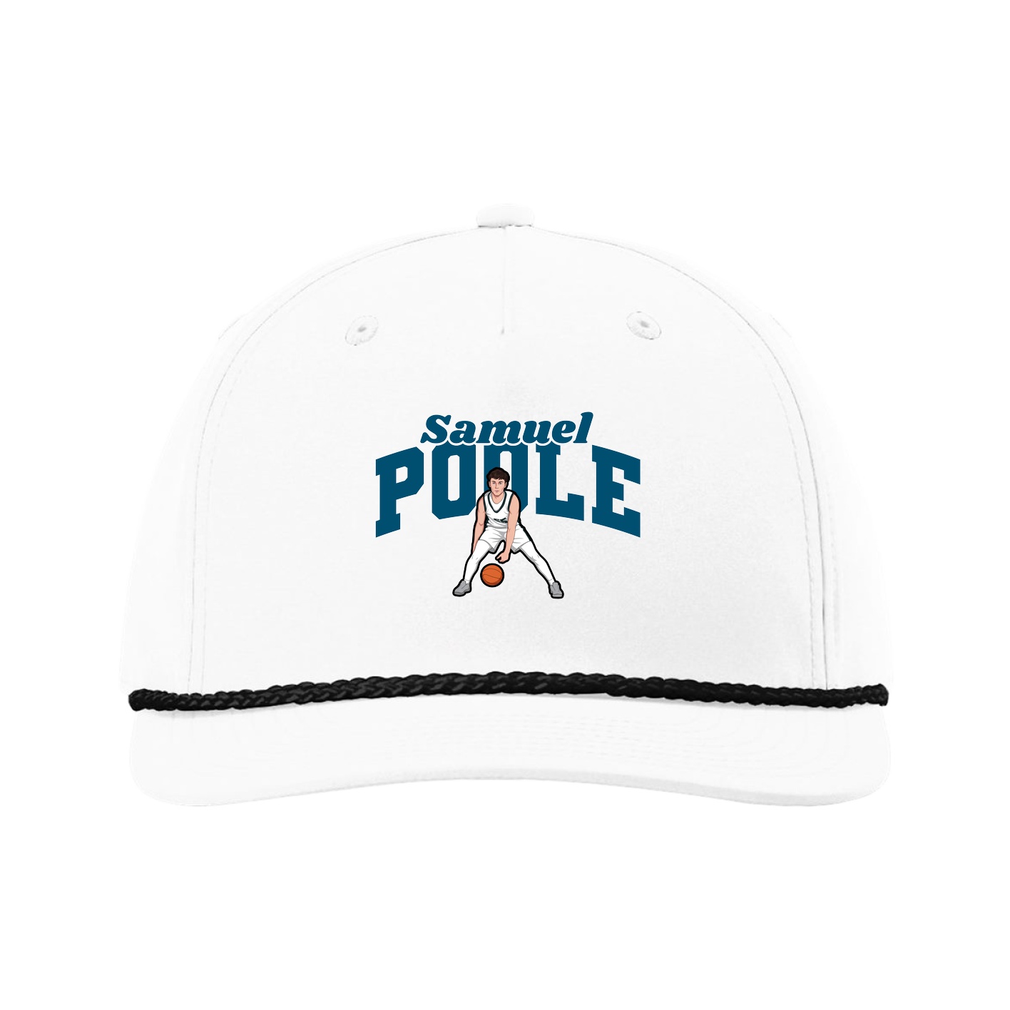 Five-Panel Classic Rope Cap — Signature Arch in White