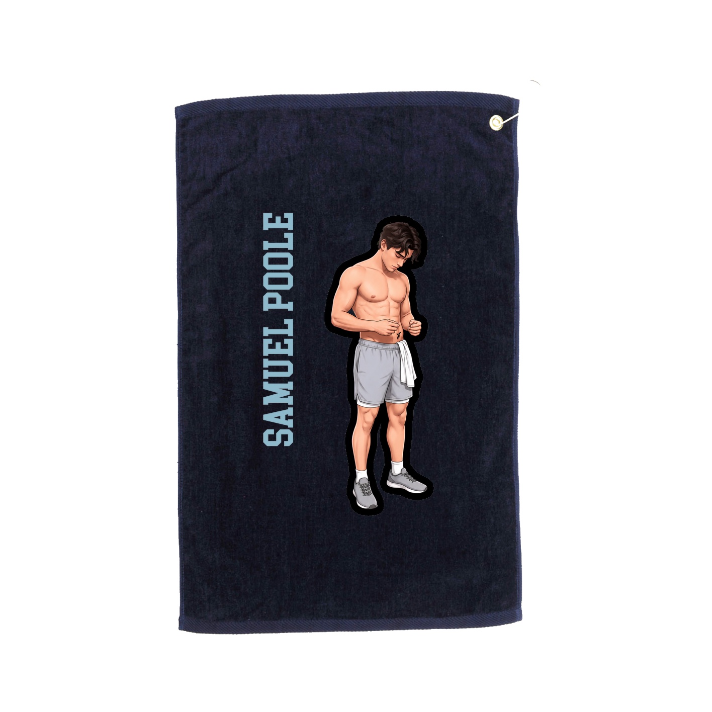 Golf Towel — Name Vertical in Navy