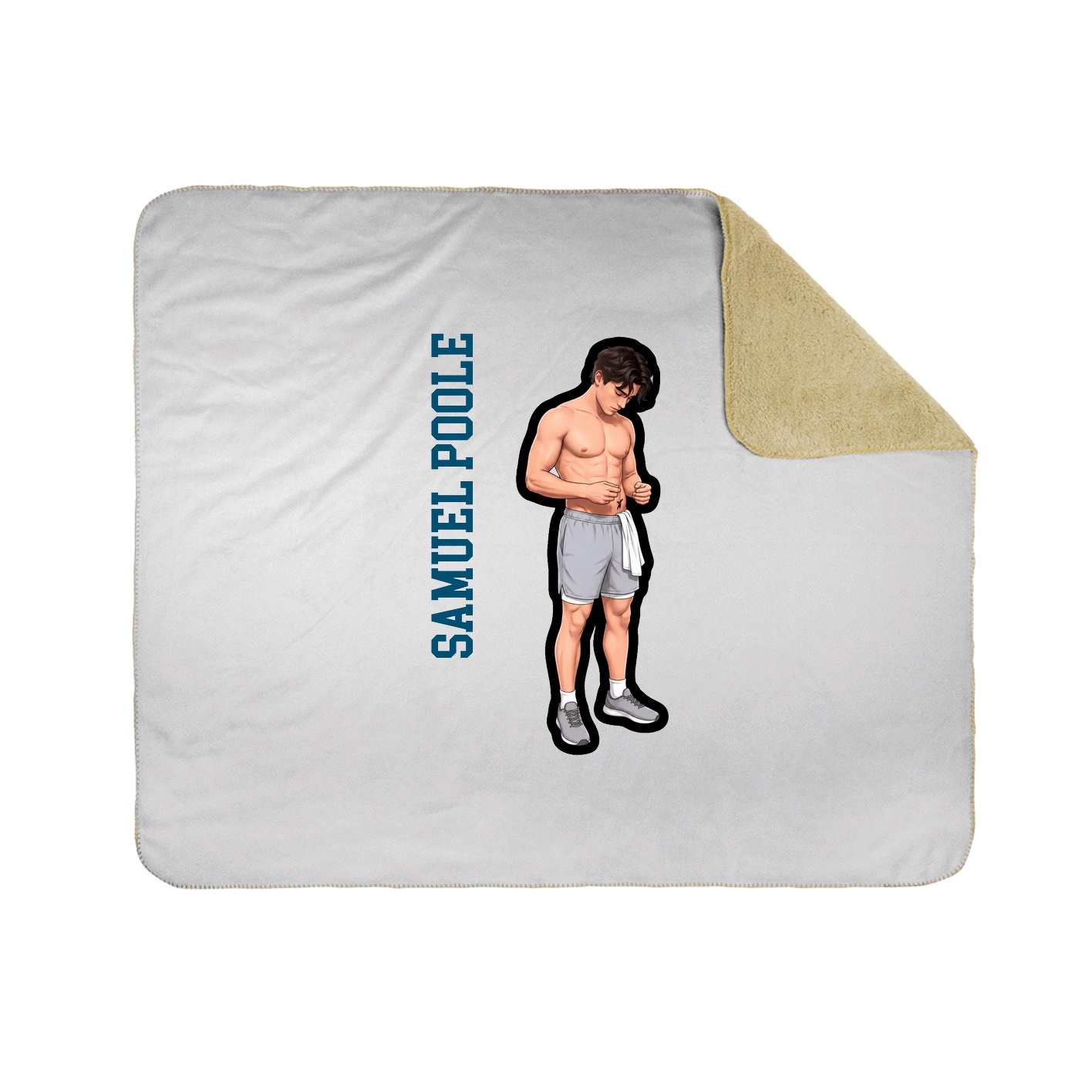 Throw Blanket — Name Vertical in White