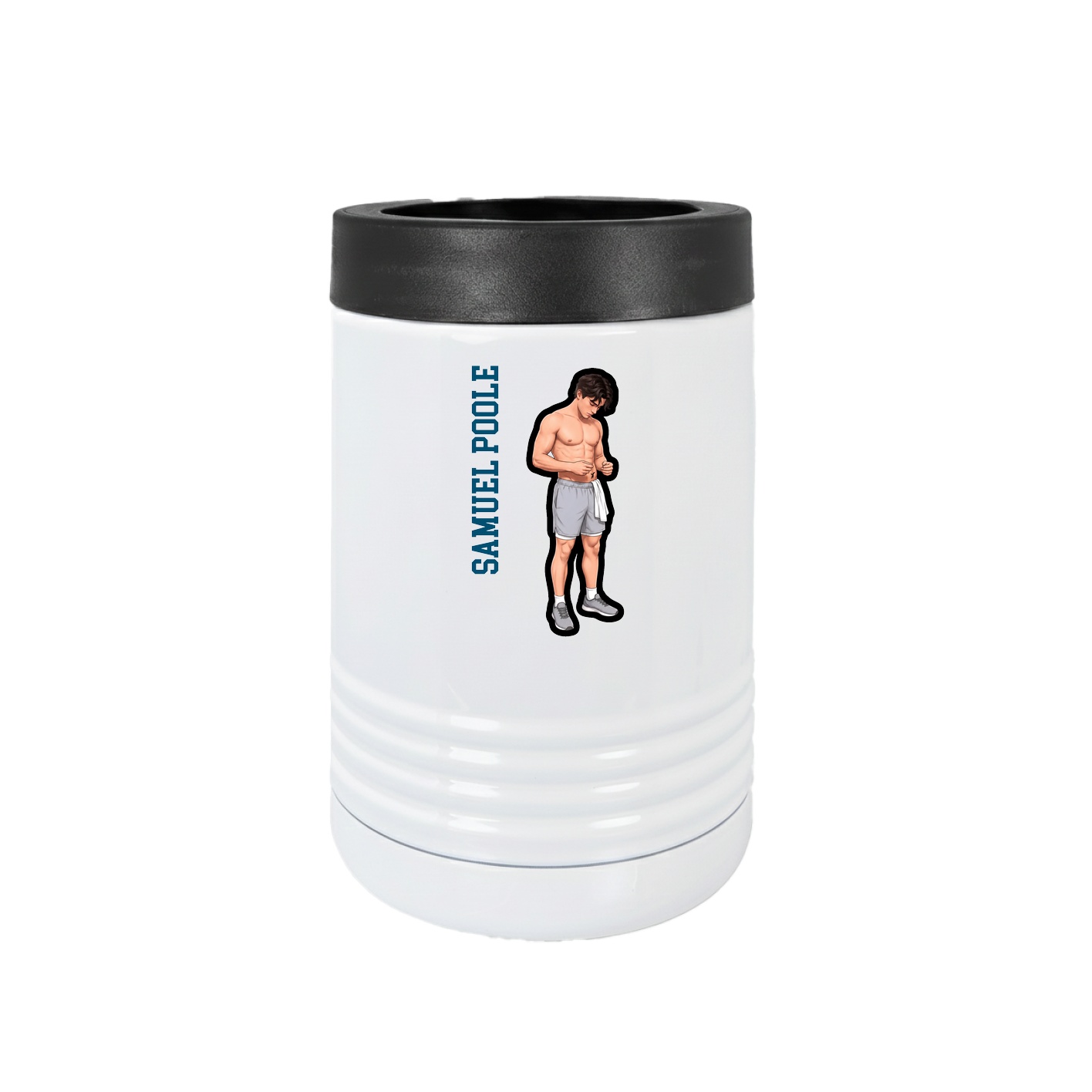 Beverage Holder — Name Vertical in White