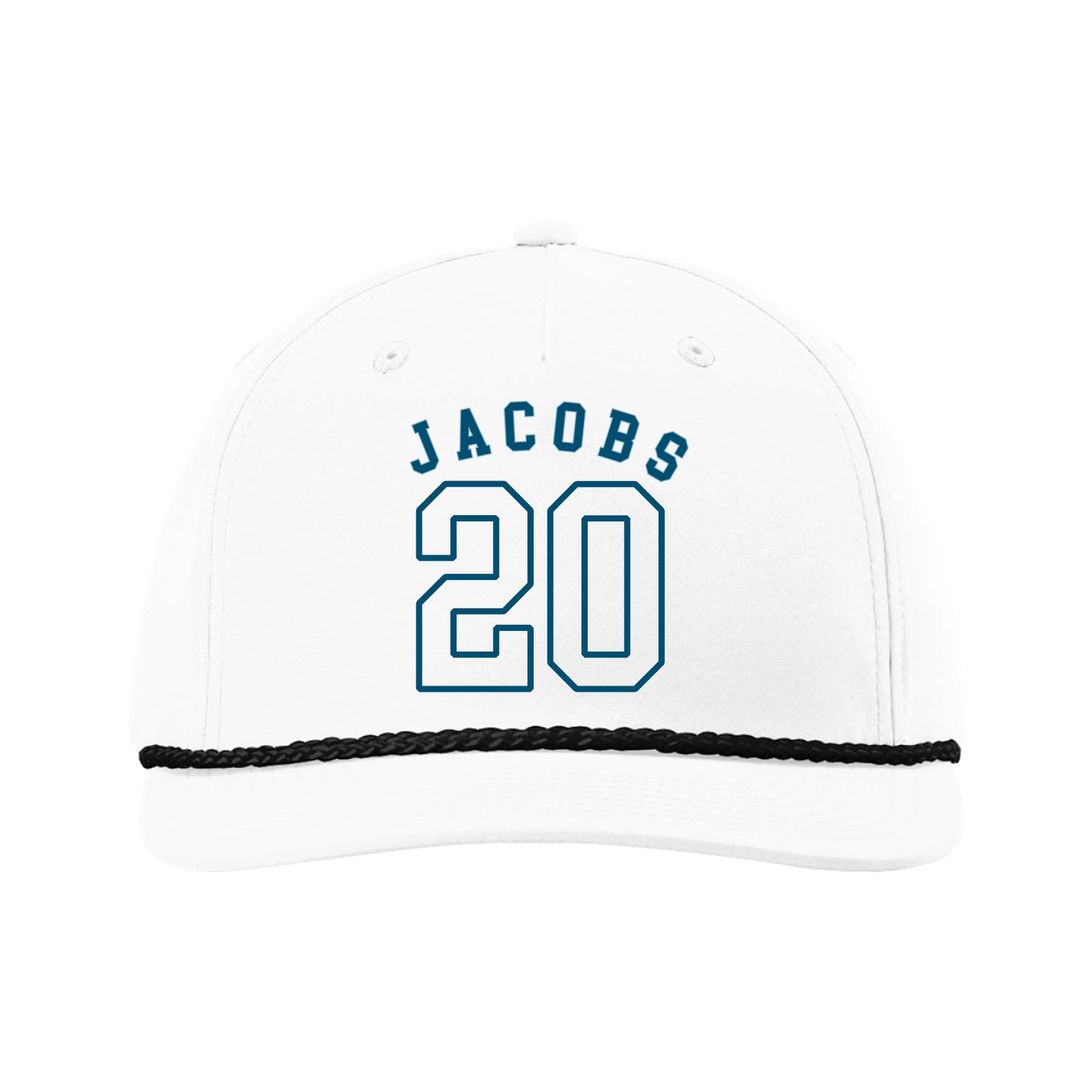 Five-Panel Classic Rope Cap — Shirsey Arch in White