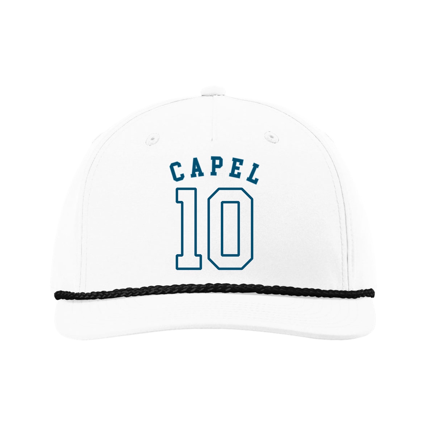 Five-Panel Classic Rope Cap — Shirsey Arch in White