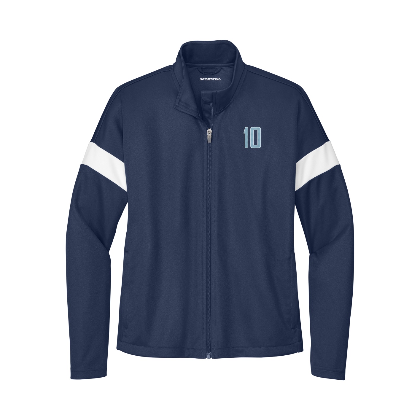 Womens Team Travel Full-Zip Jacket — Front Shirsy in Navy/White