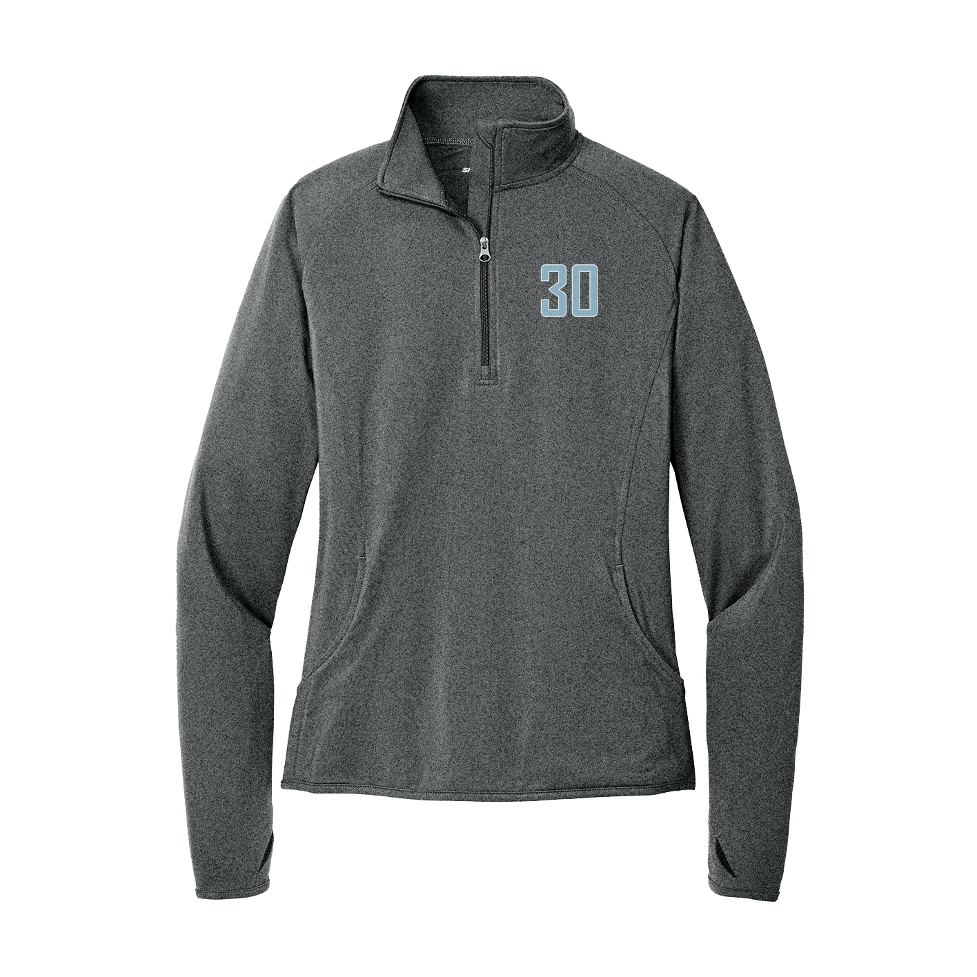 Women's Q-Zip Pullover — Front Shirsy in Grey