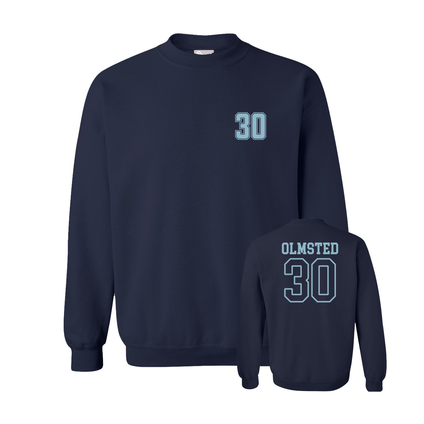 Fleece Crew — Chest Back in Navy