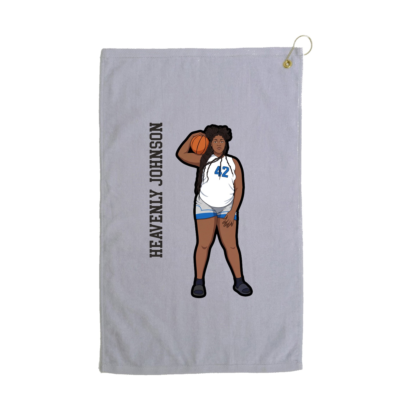 Golf Towel — Name Vertical in Grey