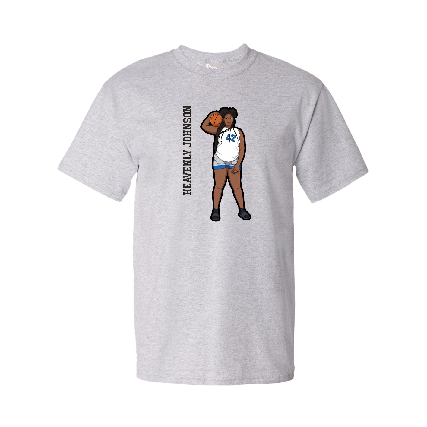 Tee — Name Vertical in Grey