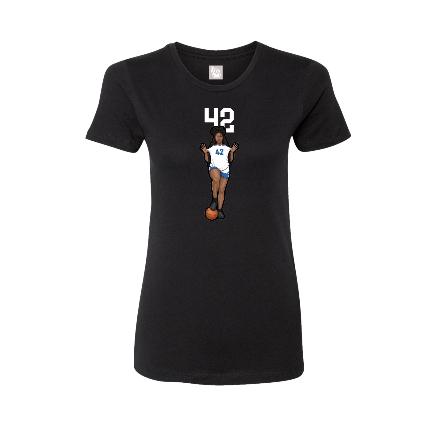 Fitted Women's Tee — Number Top in Black