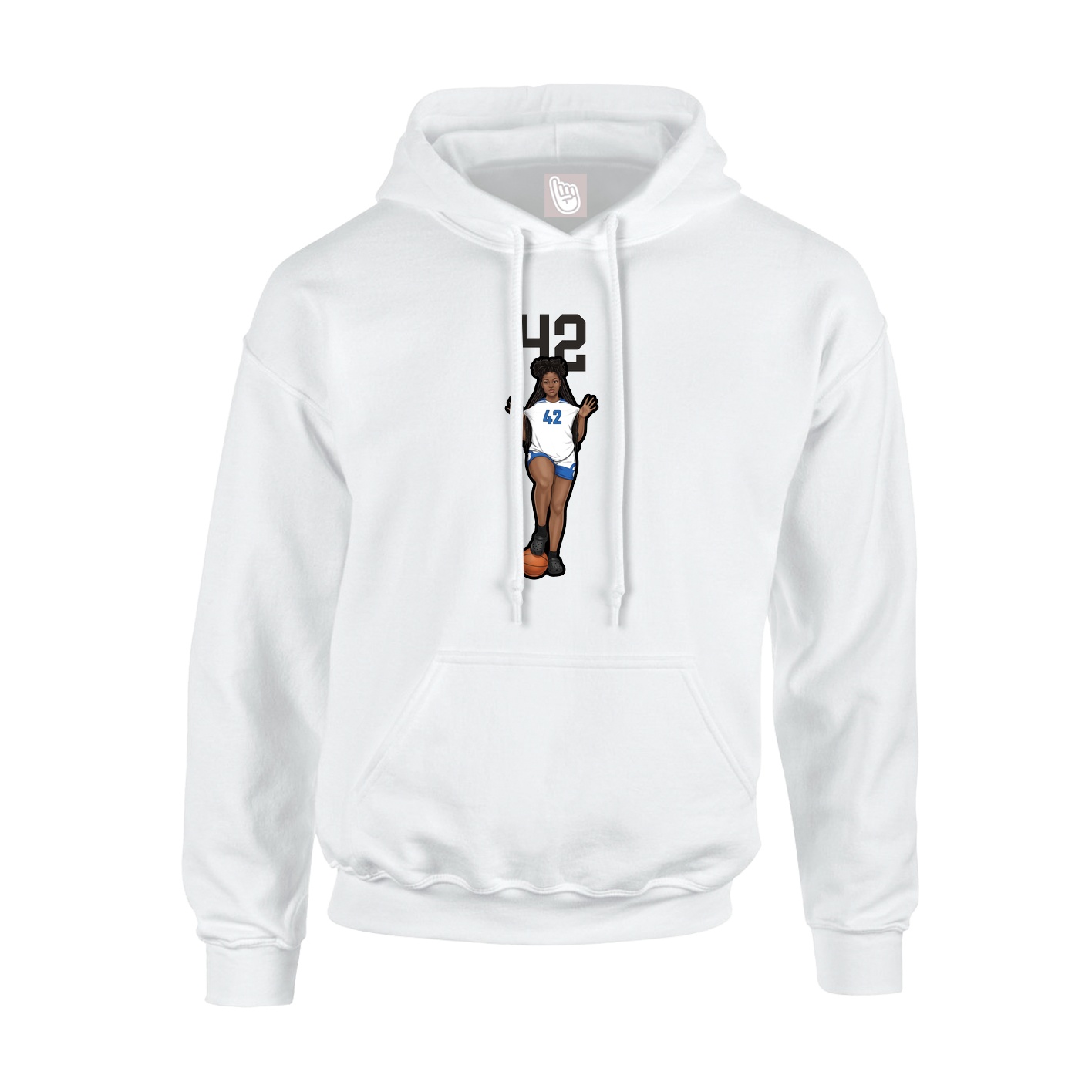 Youth Hoodie — Number Top in White