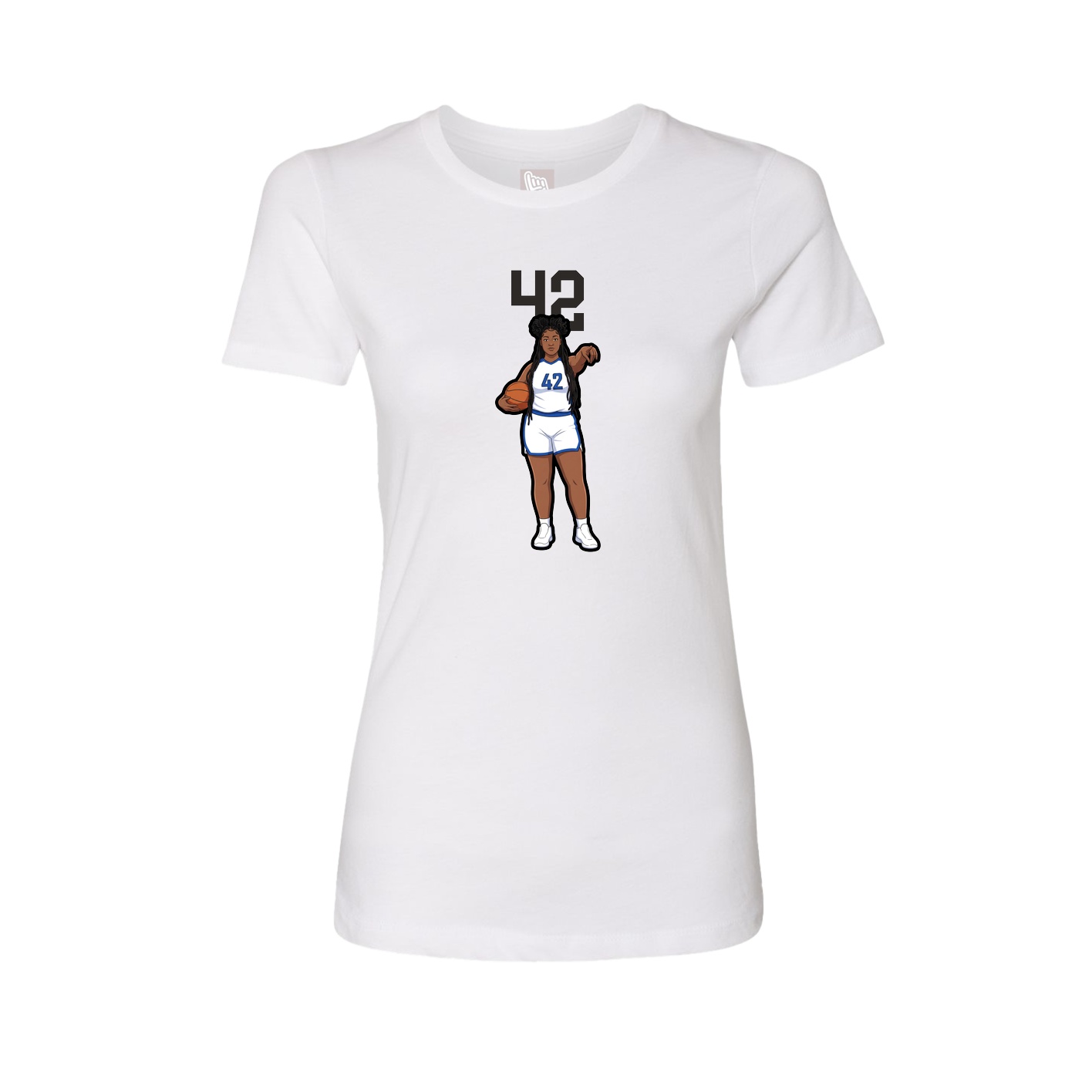 Fitted Women's Tee — Number Top in White