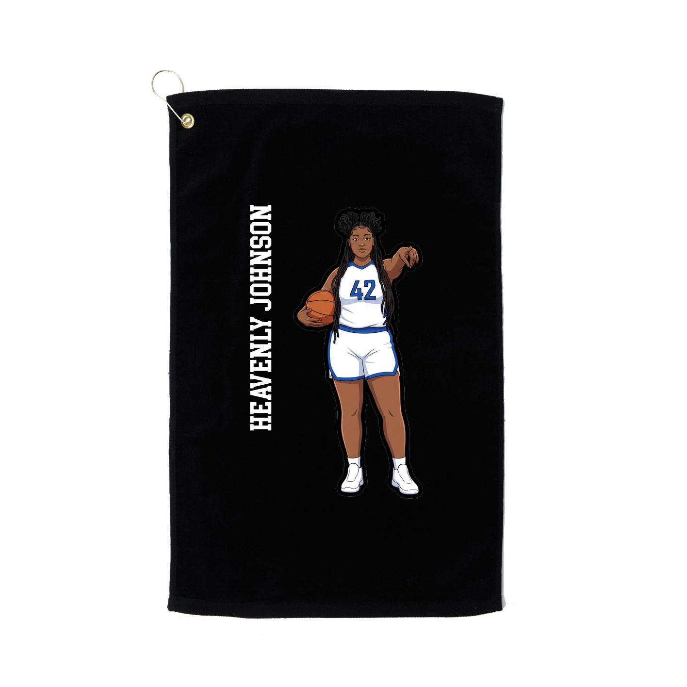 Golf Towel — Name Vertical in Black