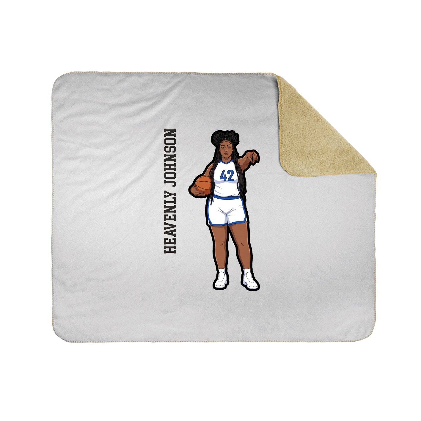 Throw Blanket — Name Vertical in White