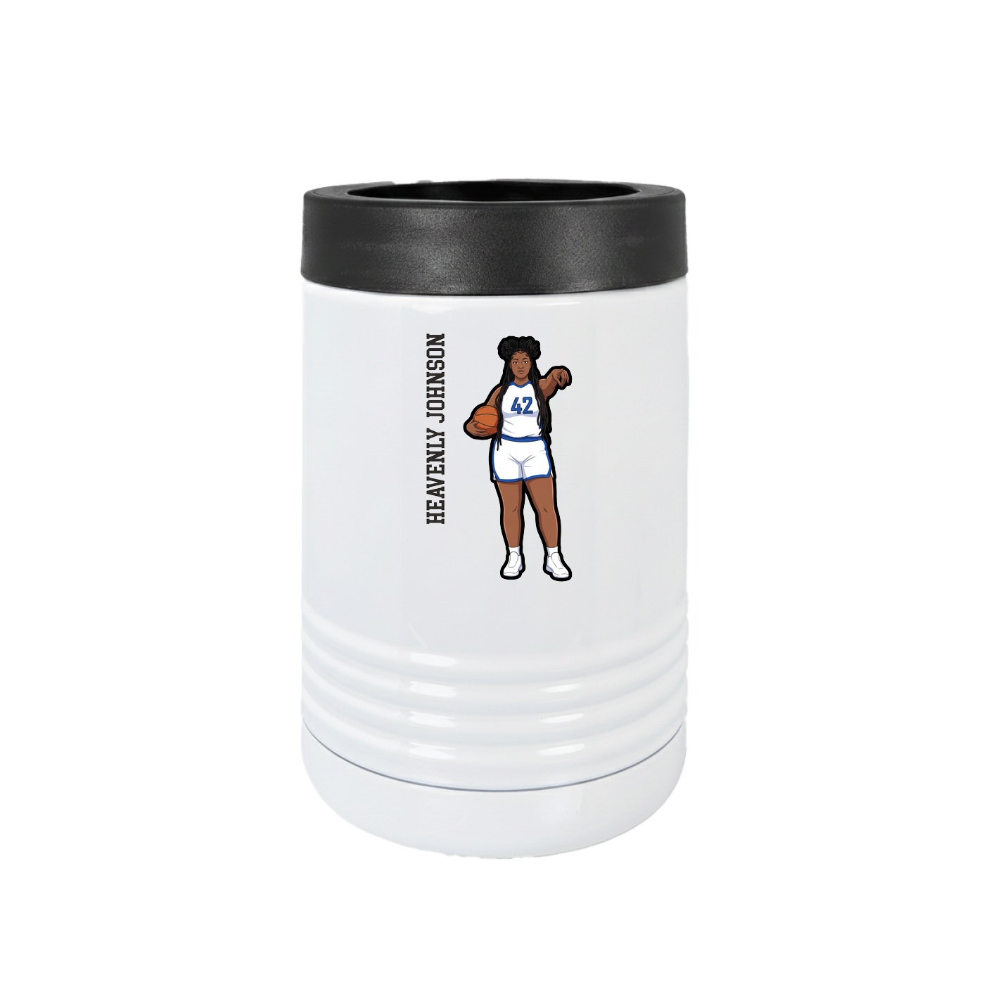 Beverage Holder — Name Vertical in White