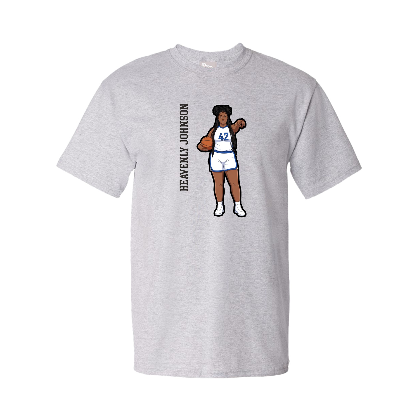 Youth Tee — Name Vertical in Grey