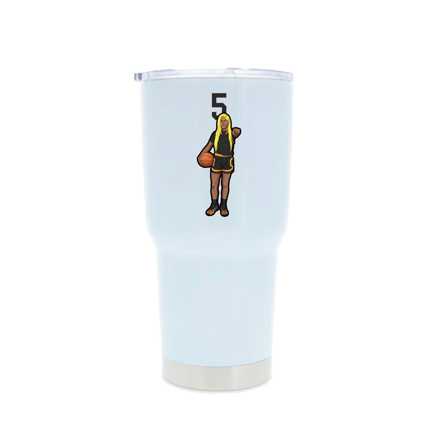 30oz Stainless Steel Tumbler — Number Top in White