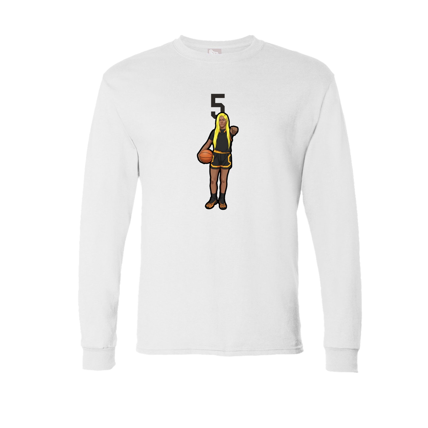 Long Sleeve Tee — Number Top in White