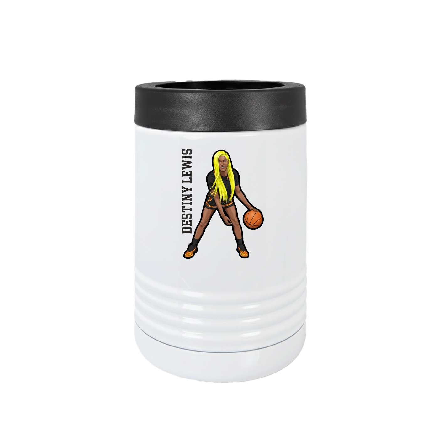 Beverage Holder — Name Vertical in White