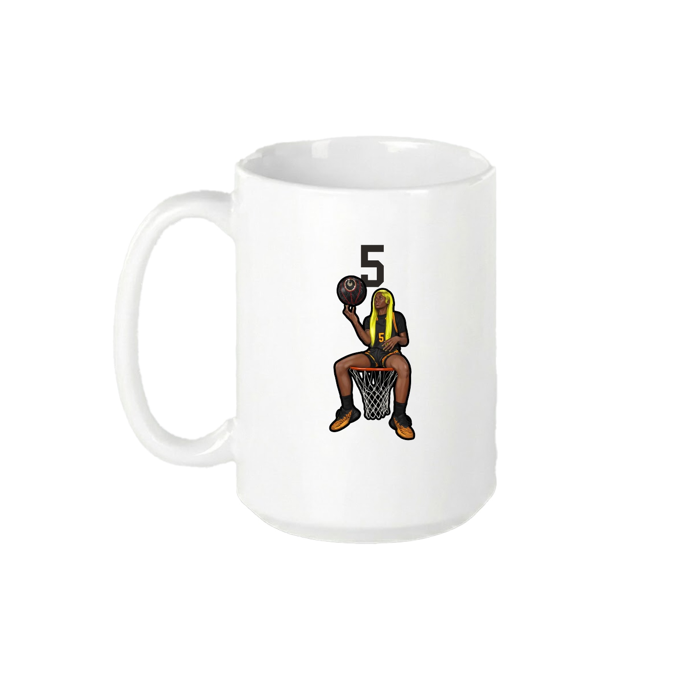15oz Coffee Mug — Number Top in White