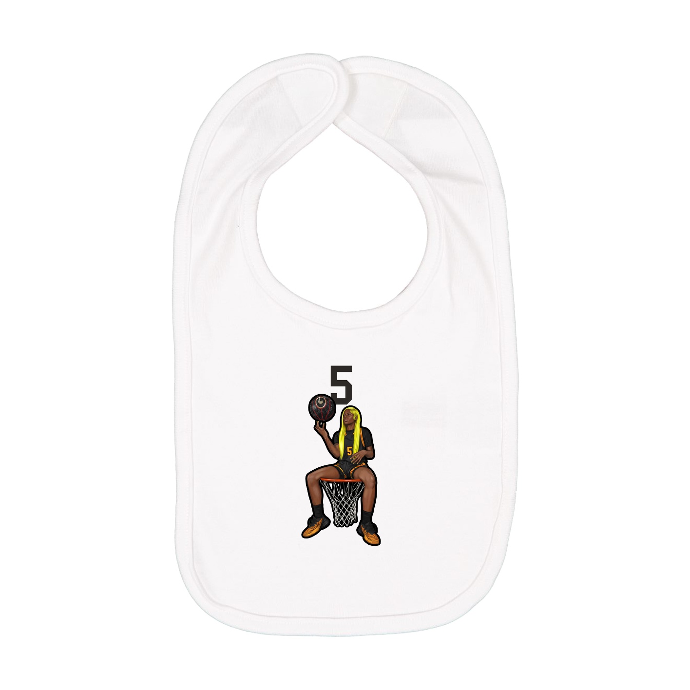 Infant Bib — Number Top in White