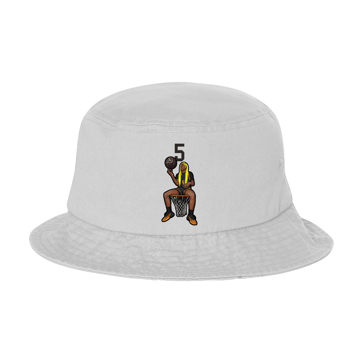 Bucket Cap — Number Top in White