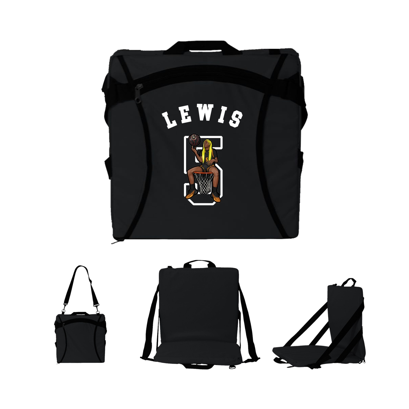 Folding Stadium Seat — Shirsey Arch in Black