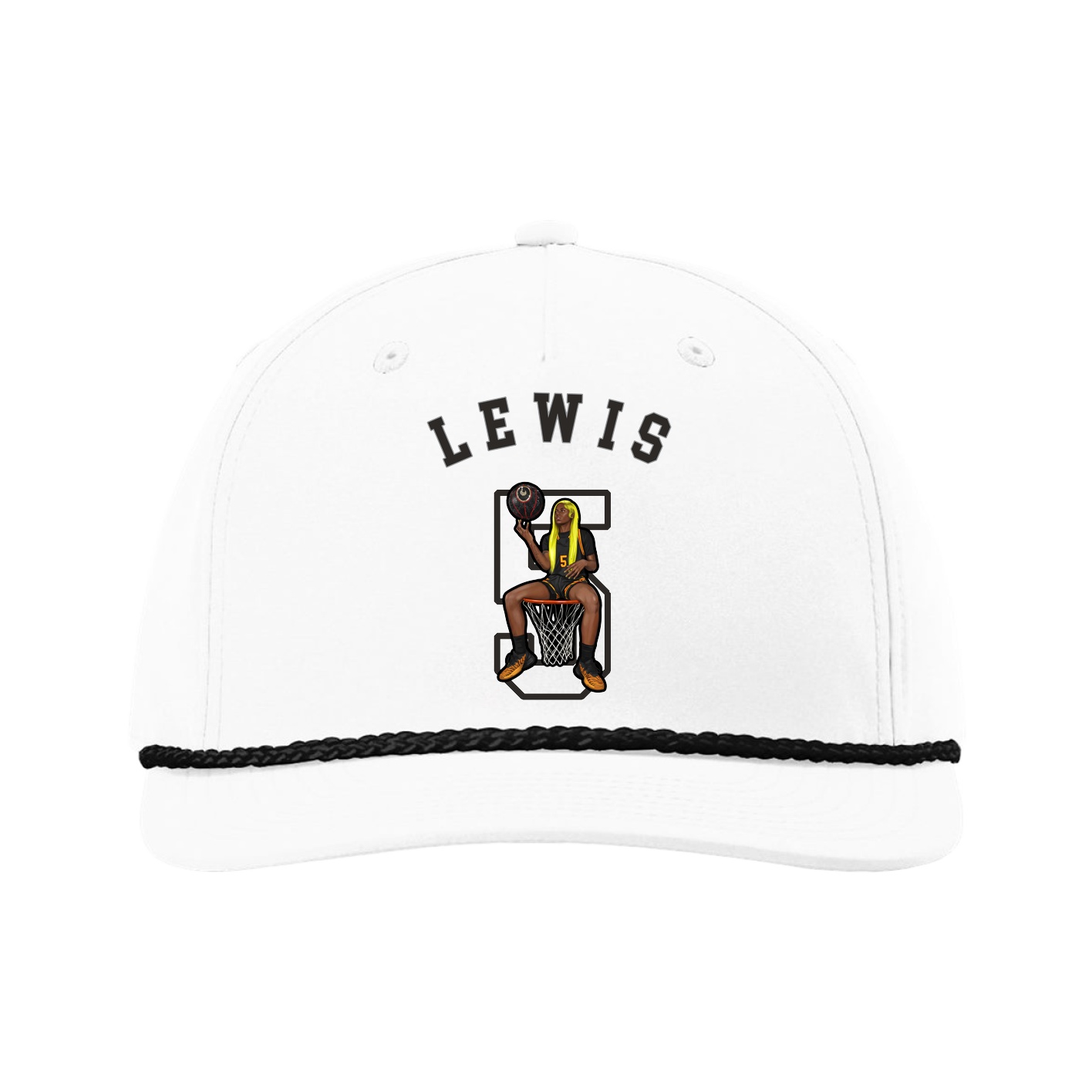 Five-Panel Classic Rope Cap — Shirsey Arch in White