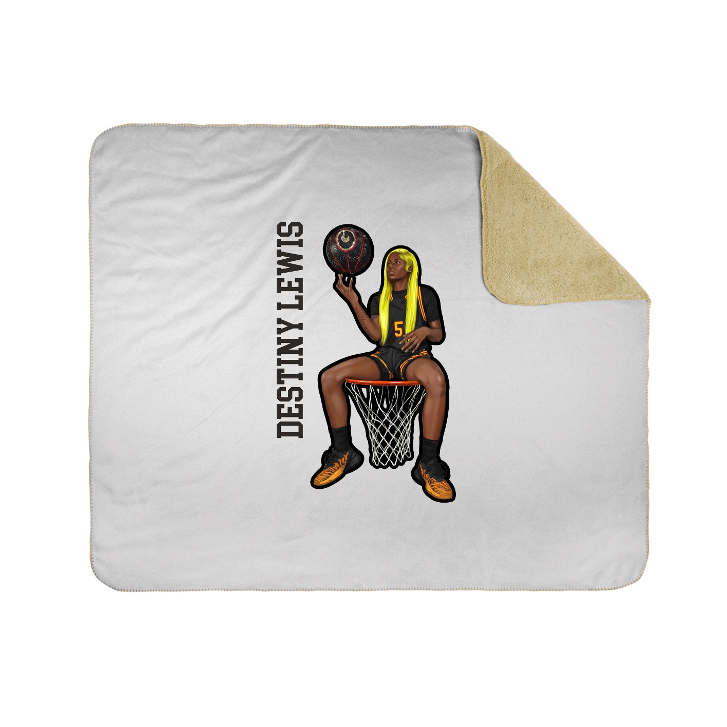 Throw Blanket — Name Vertical in White