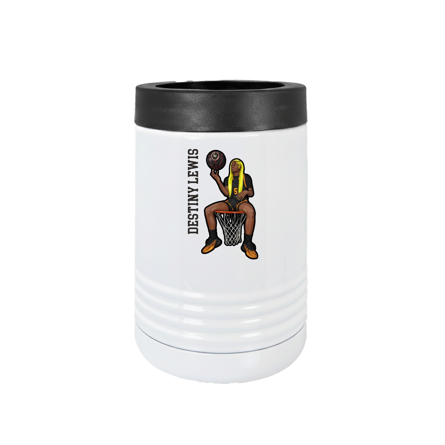 Beverage Holder — Name Vertical in White