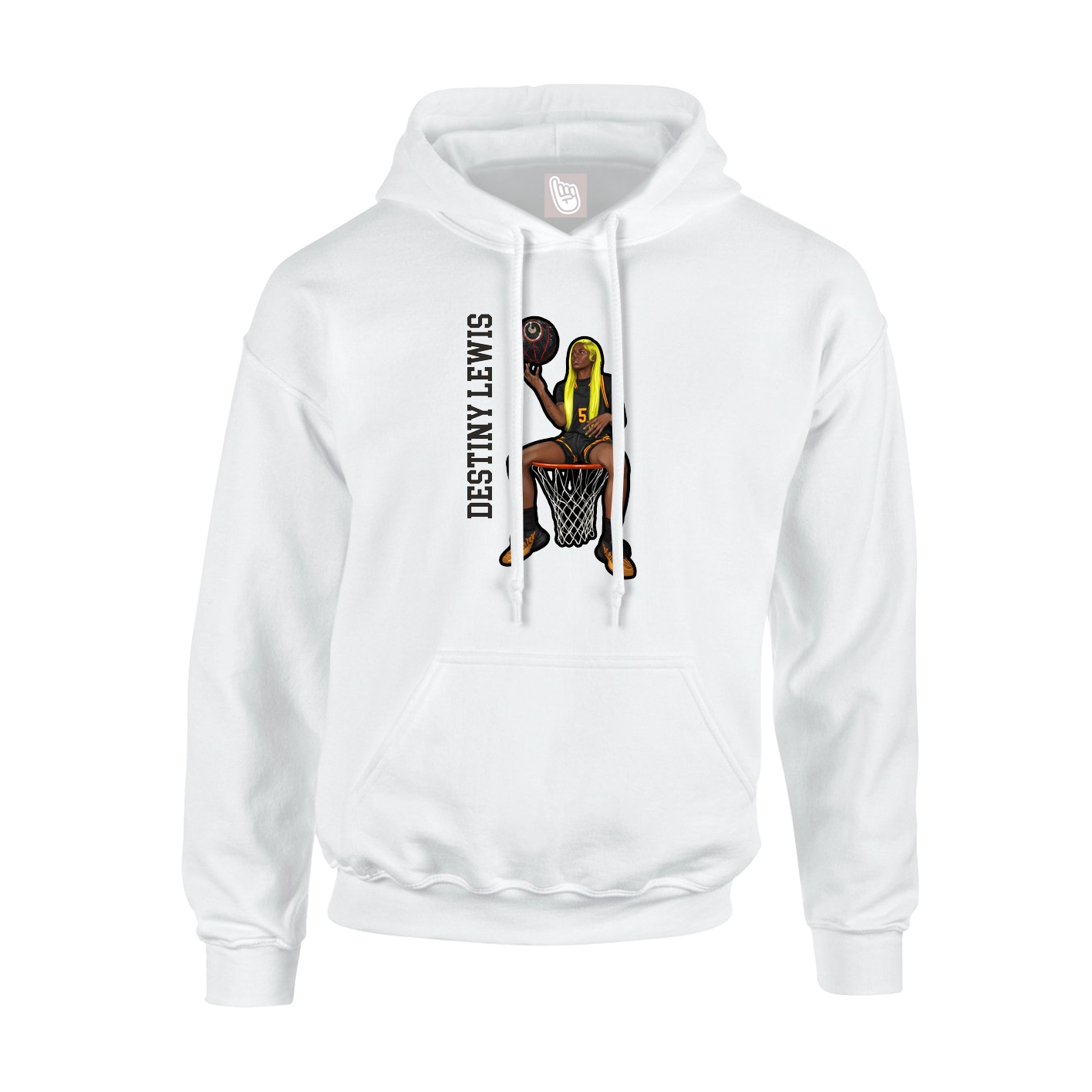 Hoodie — Name Vertical in White