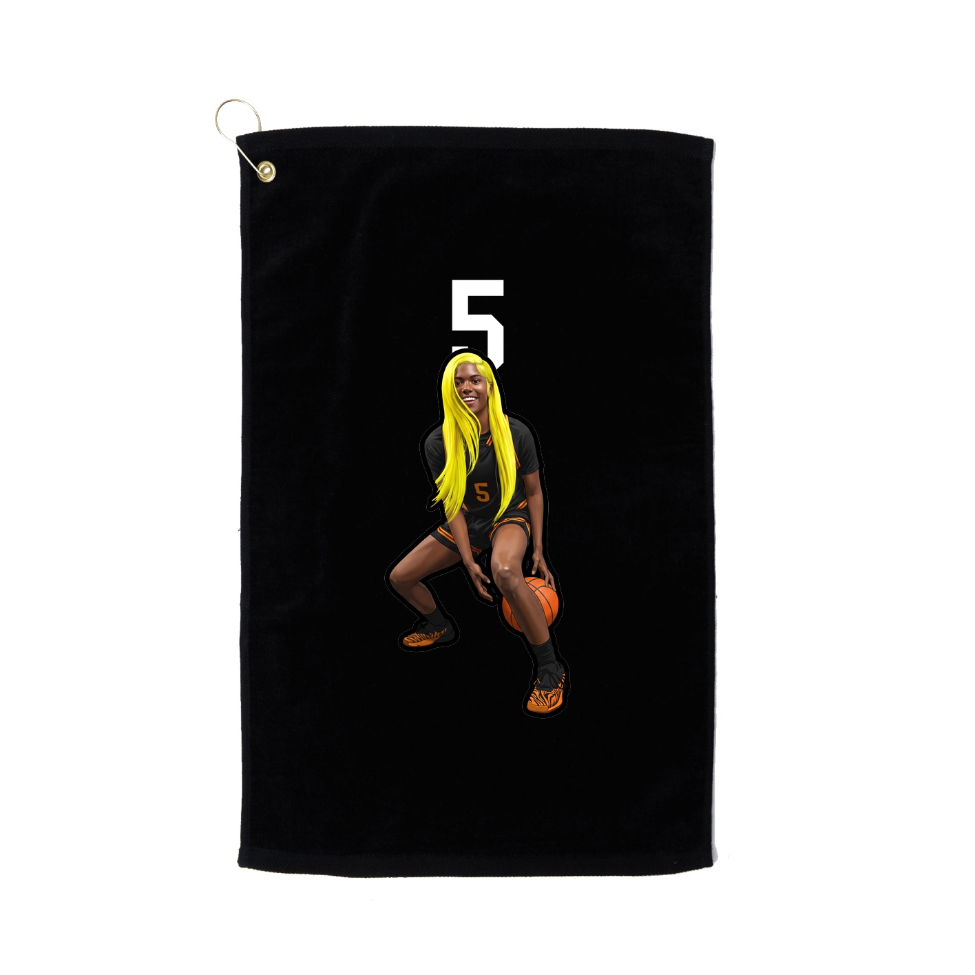 Golf Towel — Number Top in Black