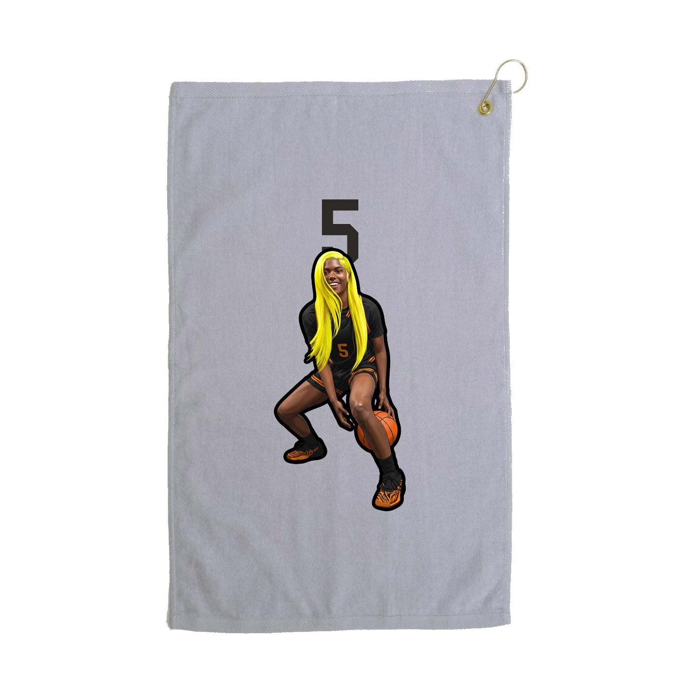 Golf Towel — Number Top in Grey