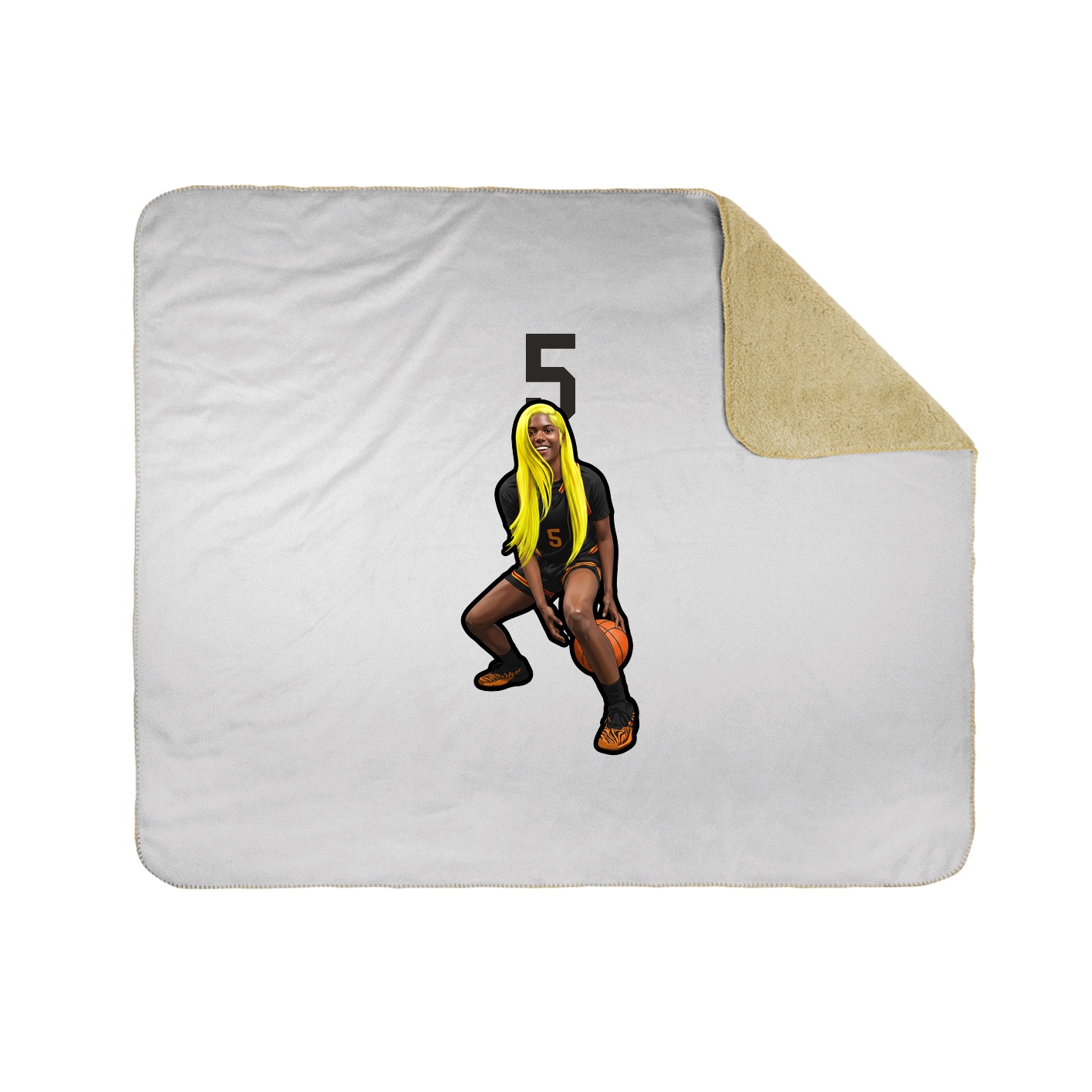 Throw Blanket — Number Top in White