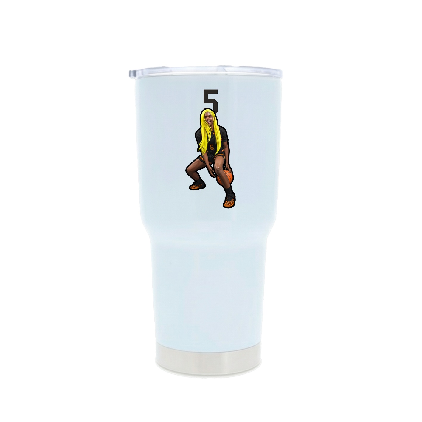 30oz Stainless Steel Tumbler — Number Top in White