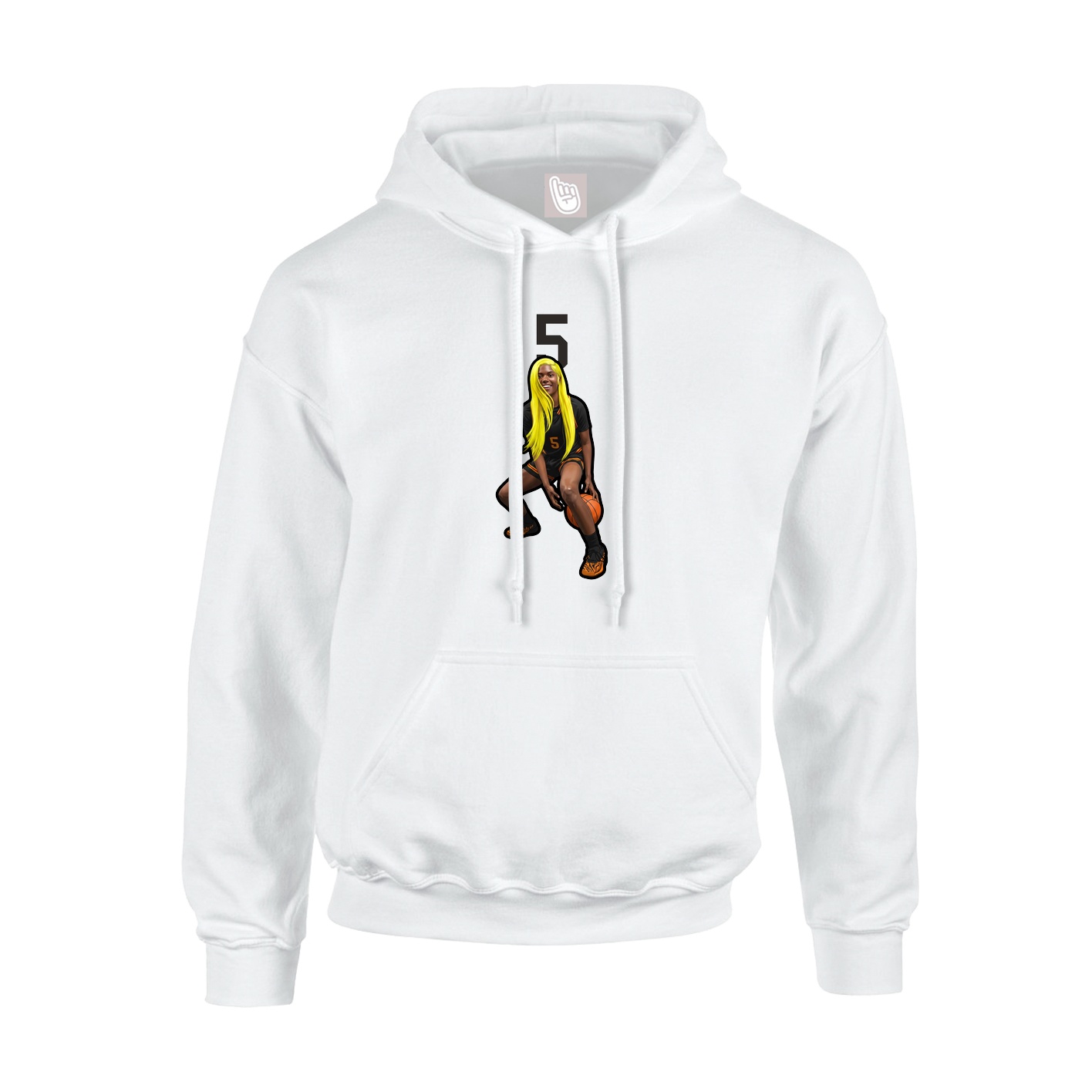 Youth Hoodie — Number Top in White